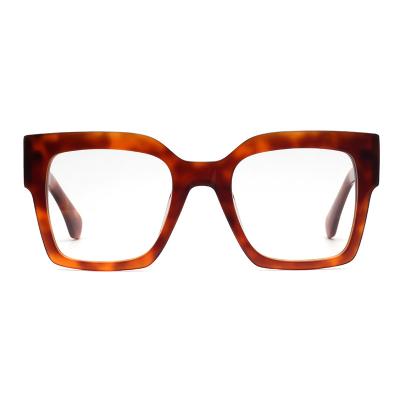 China 2022 Fashion Newest Logo Vintage Design Frame Eyeglasses Optical Glasses Custom Made Oversized Unisex Beveled Frame Acetate for sale