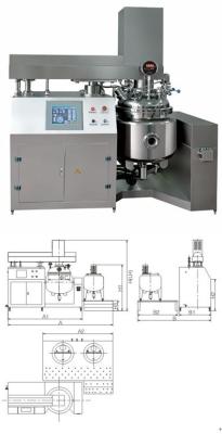 Chine Machine de émulsification de vide commandé d'écran tactile de Siemens pour le mélange d'homogénéisation à vendre