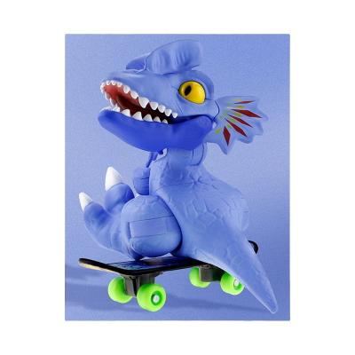 China PVC 10 Colors Collector's Edition Cartoon Double Crowned Dragon Joints Turn Dinosaur Toy Kids Gift for sale