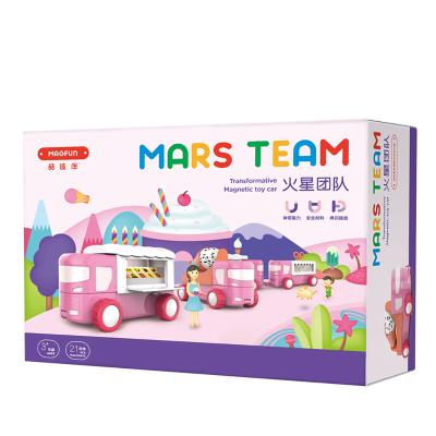 China Early Education Plastic Jigsaw Puzzle Little Princess Assembly Toy Car Girl Magnetic Building Block Toy for sale