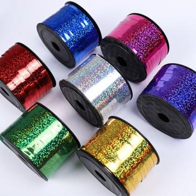 China Suitable for balloon tying wholesale high quality balloon rope balloon binding elastic band laser ribbon 5mm*100y for sale