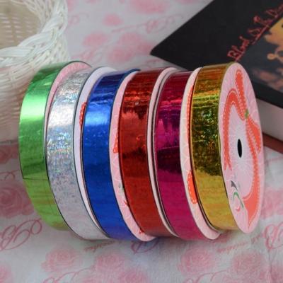 China Factory direct sales waterproof 1.6cm*10Y laser ribbon, gift wrapping ribbon, Christmas ribbon. for sale