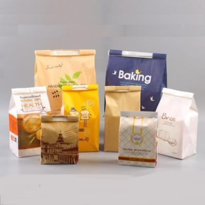 China Wholesale Custom Waterproof Resealable Low Price Bakery Bread Food Packaging Bag Toast Wrapping Paper Bag With Window for sale