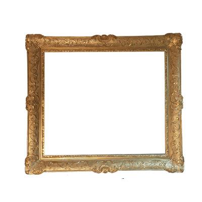 China High-end intricate large-size exhibition pure solid wood museum frame retro European classic gold leaf frame oil painting frame pure hand-carved for sale