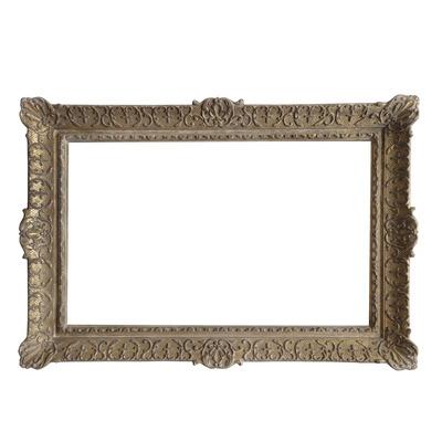 China High-end intricate large-size exhibition pure solid wood museum frame retro European classic gold leaf frame oil painting frame pure hand-carved for sale