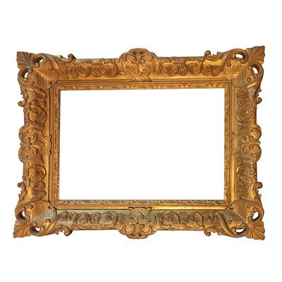 China High-end intricate large-size exhibition pure solid wood museum frame retro European classic gold leaf frame oil painting frame pure hand-carved for sale