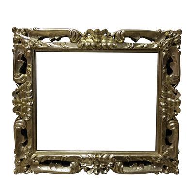 China Custom Engraved Large Size Handmade Solid Wood Picture Frame Oil Painting Frame Gold Paste Retro Gold European Sticker Frame Frank Style for sale