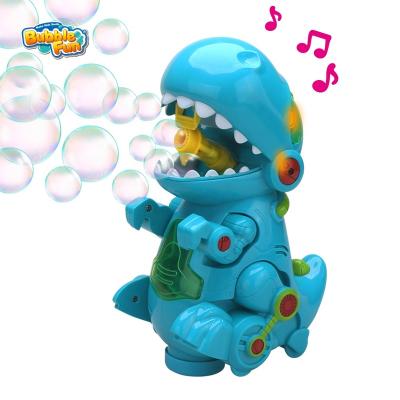 China flashing lights & Portable Sounds Effects Bump And Go Action Toy Dinosaur Bubble Machine For Kids, Blow Continuous Bubbles From Lights And Dinosaur Mouth Sound for sale