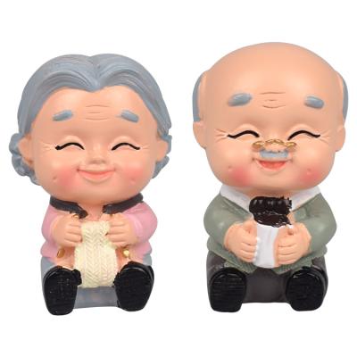 China Figure Action Number Resin Toys Doll Toy Wedding Decoration Hobby Model Grandfather and Grandmother Cake Decoration Gift for sale