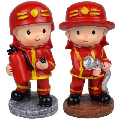 China Toy Ornaments Anime Action Figure Kids Resin Figure Cake Topper 9cm Firefighters Room Or Car Or Party Decoration for sale