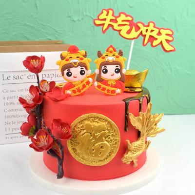 China Topper Customize Soft Glue Soft Cake Topper Boys and Girls New Year Birthday Party Cake Decoration Series-Lovely for sale