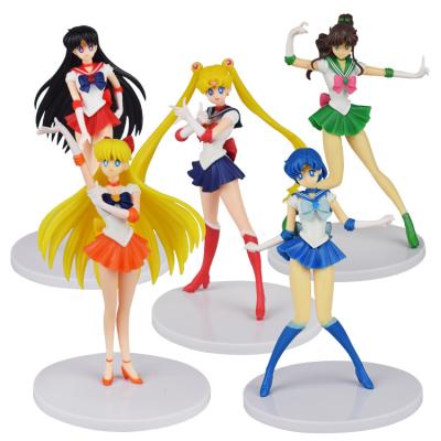 China Japanese PVC Toy Sailor Moon Action Figure Cake Topper Cake Decoration Anime Figure 5 Models Can Choose for sale