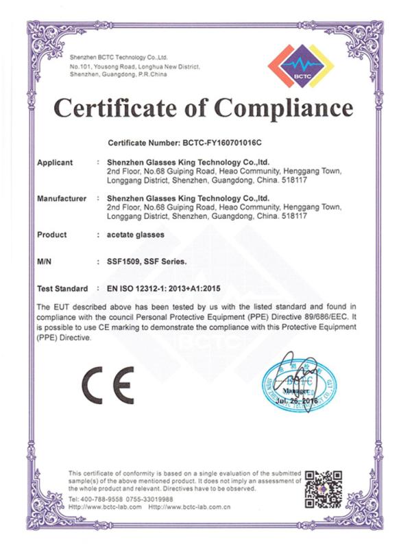 CE - Shenzhen U-Top Glasses Technology Co., Ltd.