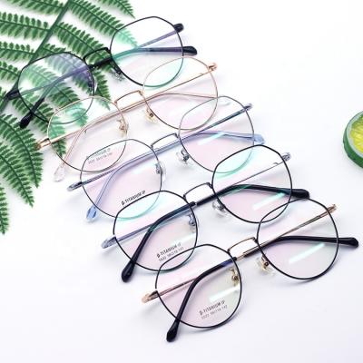 China Comfortable Korean Fashionable Round Glasses Eye Glasses Optical Titanium Glass Frames for sale