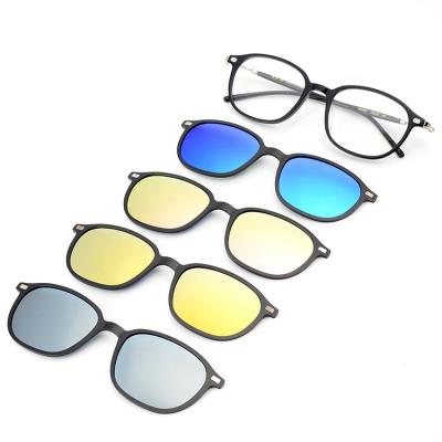 China Blue Lightweight Men Glass Acetate Eyewear Frame Sunglasses GK-980 Detachable Over U Top Fashion Sun Glasses Anti for sale