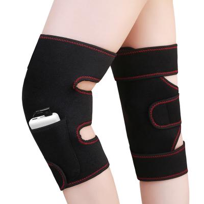 China OEM Wholesale Knee Support Universal Electric Pain Relief SBR Knee Protector Heated Brace Pads For Knee Pain for sale