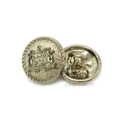 China Large Size Sustainable Custom Vintage 18mm Logo Embossed Sewing Metal Clothing Buttons for sale