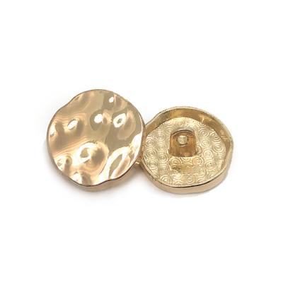 China Fashion Design Round Shape Sustainable Embossing Seam On Clothing Metal Gold Buttons For Women for sale