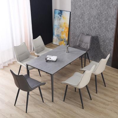 China Strong cheap modern luxury restaurant furniture dinning room tables and 4 chairs sets stone kitchen dining table set for 6 seater for sale