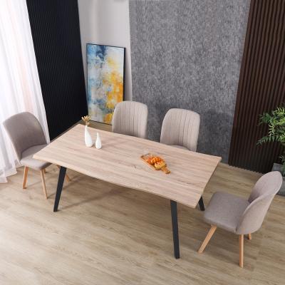 China Other Modern Designs Wooden Tables and Chairs Rectangular MDF Wood set 6 chairs Seater of Dining Table for Restaurant for sale