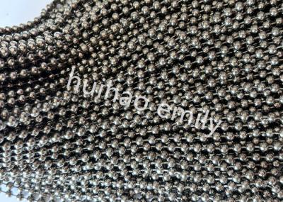 China Gun Metal Color Ball Chain Beaded Curtain For Hotel Decoration for sale