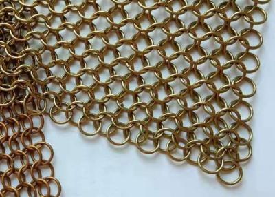 China Koperkleur Chainmail 1mm Gordijn van Metaalring mesh for interior and exterior Te koop