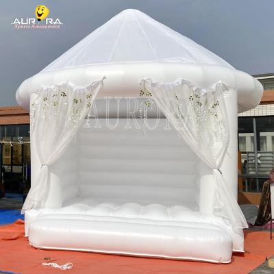 China 5*4*5M Inflatable White Wedding Bouncy Customized Commercial Adults Kids Inflatable Castle for sale