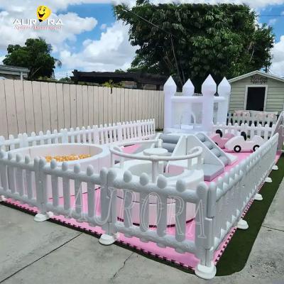 China Witte roze zachte speelgoedpakket Set speeltuin Baby Indoor Outdoor zachte speelgoed Te koop