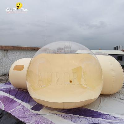 Cina 1.0mm trasparente PVC gonfiabile Bubble House tenda giallo personalizzato in vendita