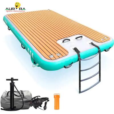 China Populäres aufblasbares schwimmendes Dockpad aus Doppelwandgewebe aus PVC 352cm*155cm 20cm zu verkaufen