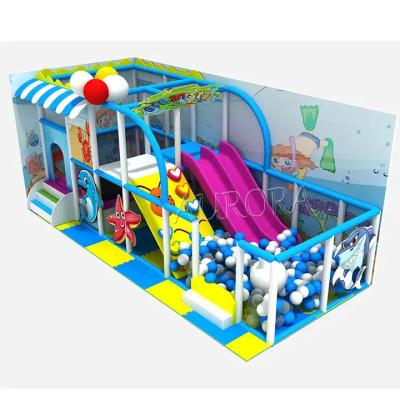 China Blue Kids Ocean Theme Indoor Playground Equipment Water Proof Te koop