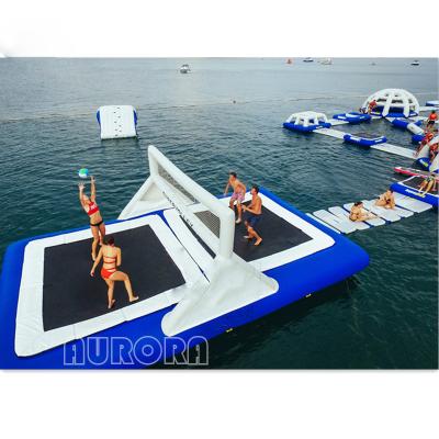 China Yellow Inflatable Water Park Games Volleyball Field Beach Inflatable Volleyball Court for sale