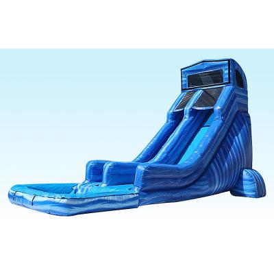 China Springkasten opblaasbare waterslide opblaasbare tuinactiviteit waterglijblauw Te koop