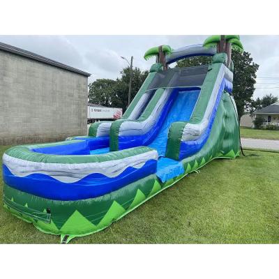 China Water Slide Inflatable Bouncer Commercial Giant Inflatable Water Slide With Pool for sale