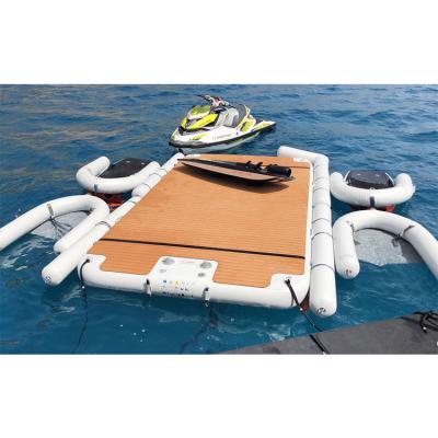 China Plataforma Flutuante Inflável Ilha de Água Jet Ski Dock Mat C Forma Dock Flutuante Para Lago à venda