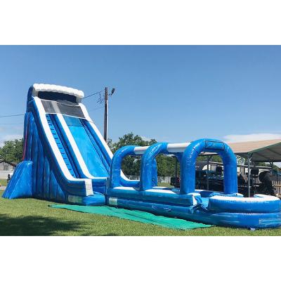 China 100m Inflatable Water Slide Inflatable Slip And Slide Double Lane Inflatable Palm Tree à venda