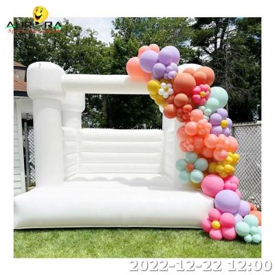 China Snow Globe Inflatable Bounce House All White Wedding Bouncer Jumping Bouncy for sale