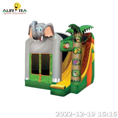 China Elefante inflable Casa de salto de la selva Deslizamiento seco Combinado Castillo de salto en venta