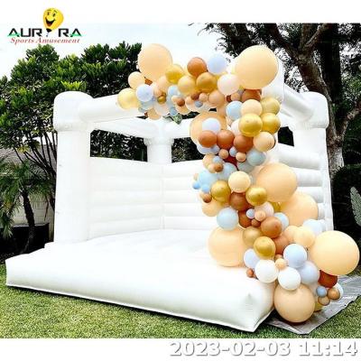 China Inflatable Bounce House White Jumping Bouncy Castle Wedding Bouncer Indoor for sale