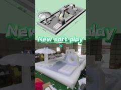 White Outdoor Inflatable Soft Play Equipment Playground Water Slide Pool For Kids