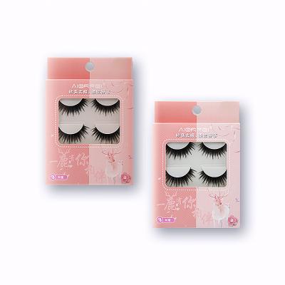 China Wholesale Custom 3 Pairs Full Strip Mink Lashes 100% Handmade Natural Fluffy 3D Lashes False Eyelashes for sale