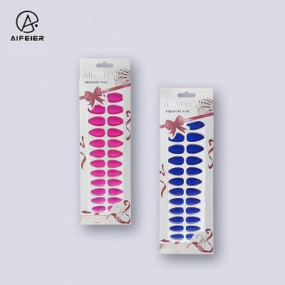 China French custom private label fashion full cover luxury nail design press on false nails for sale