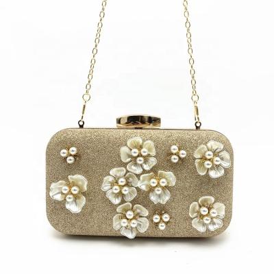 China High Quality Design Evening Clutch Bag High Quality Fashion Flower Pearl Handbag Party Wedding Acrylic Bag for sale