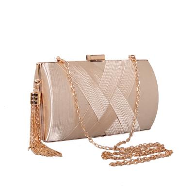 China Wholesale Luxury Fashion Tassel Women Evening Clutch Bag Metal Chain Shoulder Bag Party Evening Clutch Bags Ladies Party Wedding Clutch Bags for sale