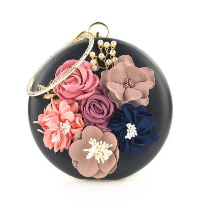 China New Party Evening Purse Clutch Bag Hot Selling Dinner Around Flower Evening Clutch Bag Women Handmade Evening Clutch Bag for sale