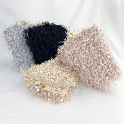 China Party Evening Purse Clutch Bag Fashion Dinner Clutch Purse Rhinestone Pleated Bride Handbag Women's Wedding Party Evening Clutch Bag for sale