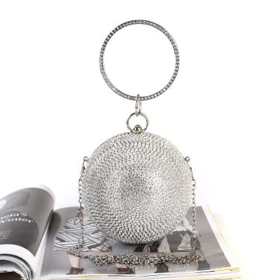 China High Quality Fashion Ladies Around The Ball Sparkle Hand Purse Diamond Rhinestone Woman Clutch Bag Crystal Luxury Evening Clutches For Women for sale