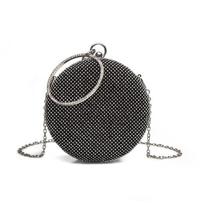 China High Quality Fashion Women's Round Crystal Bag Luxury Rhinestone Diamond Rhinestone Dinner Party Evening Clutch Bag Women Purse for sale