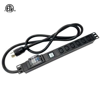 China Computer data center/custom rack PDU/industrial area etc. server rack with meter display l630p 6way 30A 240V power strip rack mount C19 C13 metered PDU for sale