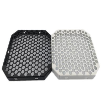 China Aluminum Galvanized Steel Sheet Metal Laser Cutting And Bending Powder Coated Grille Parts for sale